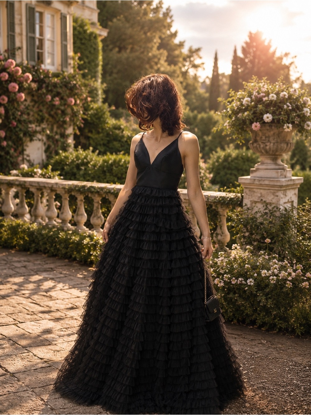 Elegant Black Evening Gown, Size 3-4